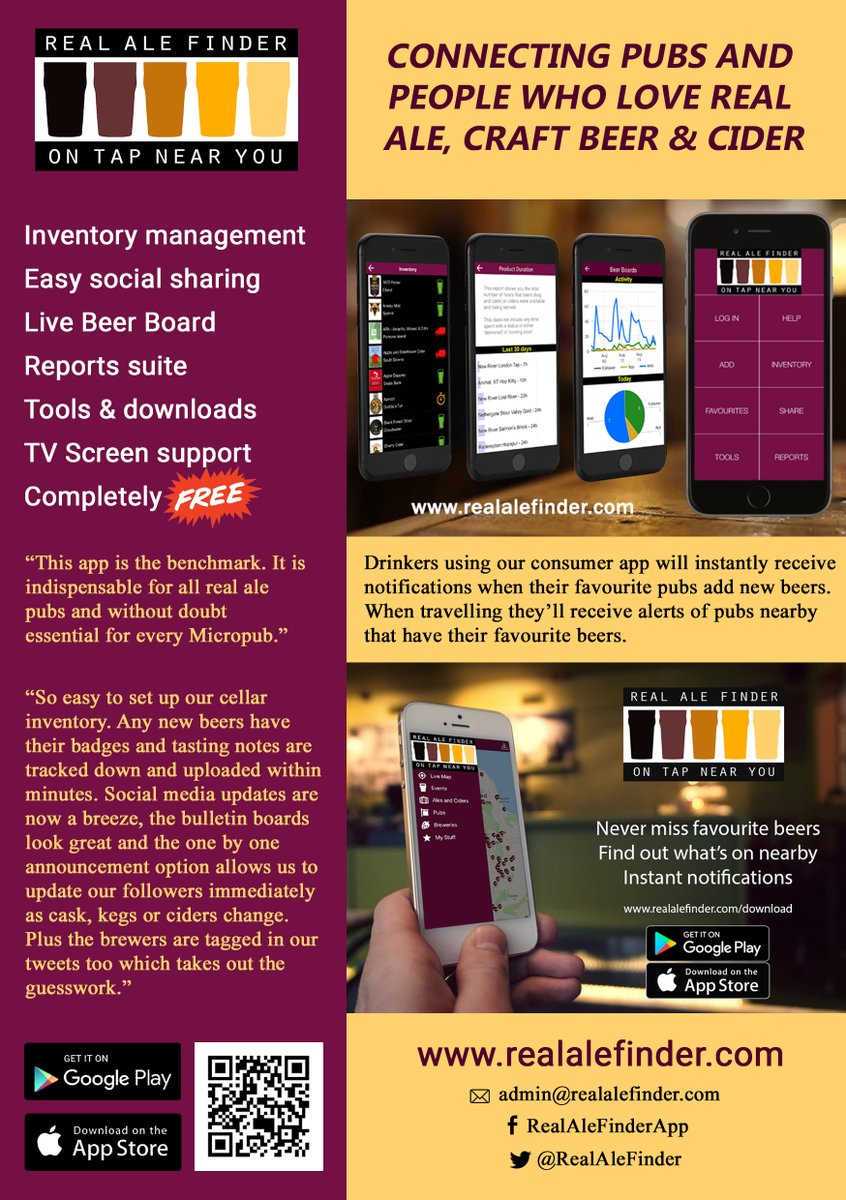 Time to welcome more pubs to #RealAleFinder
Check out the beer boards below!

Brew House Micro Pub bit.ly/3e4LvIa
The Spittal BrookStaffordhttps://bit.ly/3a7Year
Sherringtonshttps://bit.ly/3DdnGI4

<a href="/SherringtonsB/">Sherringtons Bar</a> <a href="/WiganCAMRA/">Wigan CAMRA</a> @BHStreetly@LSTCAMRA <a href="/HeartofStaCAMRA/">CAMRAHeartofStaffs</a>