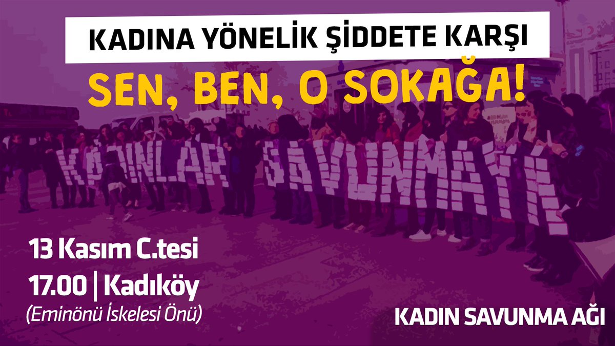 kadinsavunmasi's tweet photo. Yarın 📢

Sistematik şiddete maruz kalıp intihar eden Münevver için, sırf "öldürülebilir" bulunduğu için hiç tanımadığı biri tarafından katledilen Başak için, hayatını savunduğu için cezalandırılan Çilem için, senin, benim, onun için haydi 25 Kasım öncesinde sokağa! https://t.co/0gAuaF0lQA