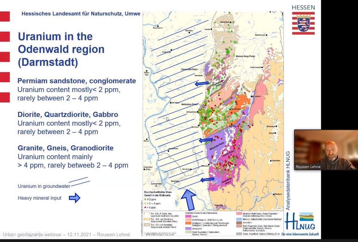 #Radon gas potential and impacts on human health in Hesse highlighted by Rouwen Lehne as part of the <a href="/EuroGeoSurveys/">EuroGeoSurveys</a> webinar on #UrbanGeohazards #EGSUrbanGeology