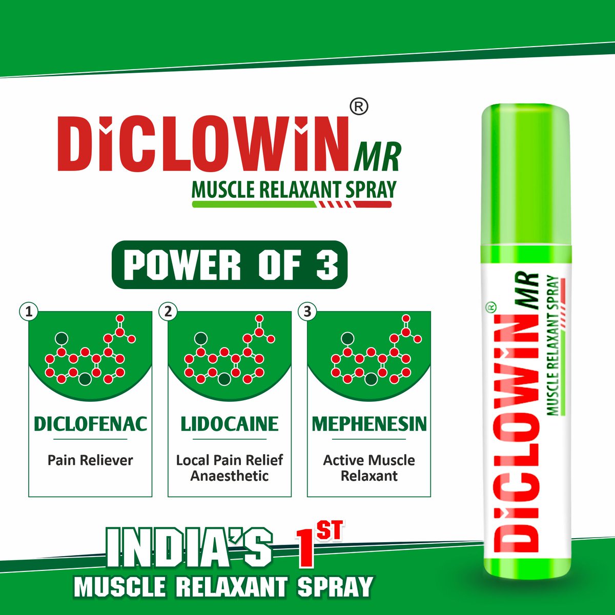 diclowinplus's tweet photo. India's First #MuscleRelaxant Spray.
#DiCLOWiN MR Spray - your pain relief partner in tough times.
How Does It Work :
✅Reduces Inflammation
✅Relieves Muscle Pain
✅Enhance Mobility
✅Reduces Stiffness
✅Long Lasting Relief from - Muscular Pain, Sprains, Strains & More https://t.co/4V3DiOGsON