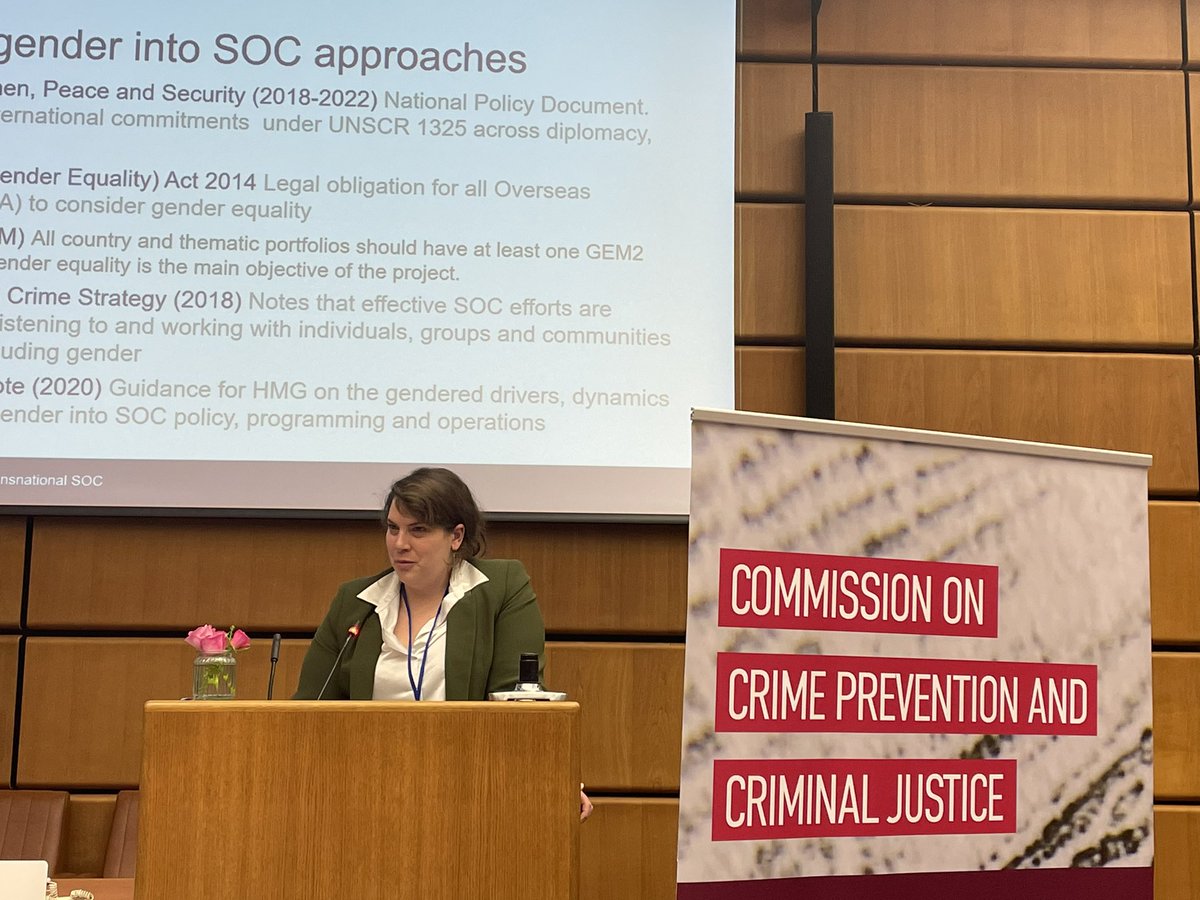 Next speaker- Alanna Inserra of the Foreign, Commonwealth & Development Office of the UK @FCDOGovUK discusses mainstreaming gender into combatting transnational serious and organised crime @UKMissionVienna #CCPCJ30 #CCPCJ2021. Webcast: bit.ly/3CMCDRF