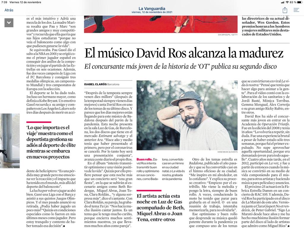 AndreuCanosa's tweet photo. Avui, a @LuzdeGasClub en @DavidRosMusic en directe. Ja trigues a comprar l'entrada!! https://t.co/Qv0fmx2fJR