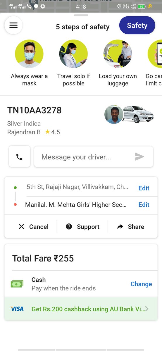 dholnitesh's tweet photo. @Olacabs I booked a ride in ola aap . as driver was not driving in given direction I made a call and he easily said I am not taking ur ride  please guide what to do @Olacabs https://t.co/JvmKYBNAgh