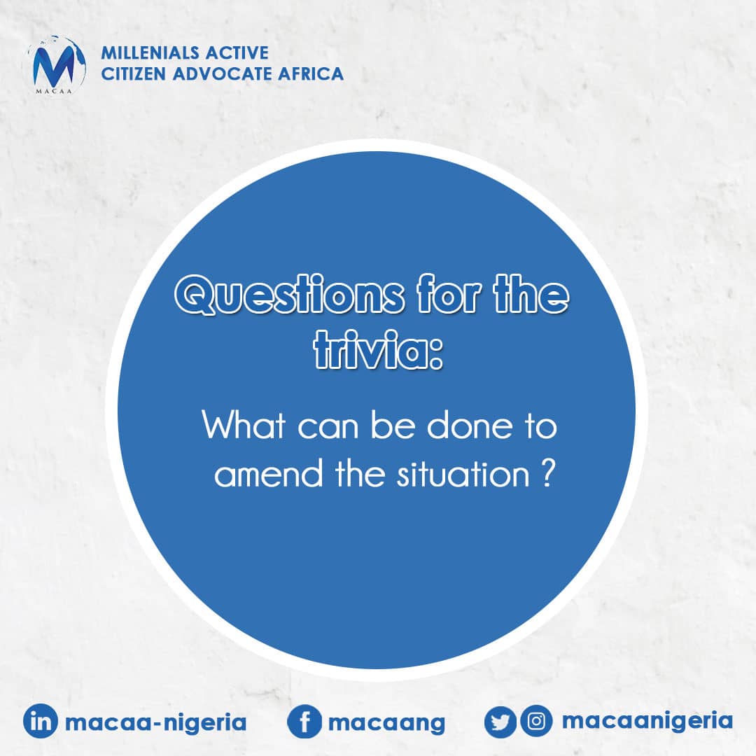 macaanigeria's tweet photo. It's Trivia Friday!!!
Share your answer in the comment section below.
#civilsociety #nigeriagovernment #activecitizenship #macaanigeria #activecitizens #nigeriacso
#impactmaking #impactingsociety #citizensimpact #politics #politicalengagement #nigerianpolitics https://t.co/HnmFevv8Fo