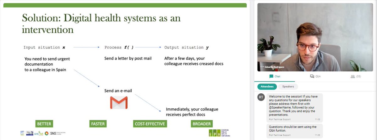 stefanbuttigieg's tweet photo. What an interesting observation by Eduardo Rodrigues a fellow #PublicHealth colleague from Portugal 🇵🇹 at #EPH2021 on switching from systems of records to #DigitalHealth systems an INTERVENTION!
To top it all...he even included a framework!
#EPHDH #DigitalPublicHealth @euphadh https://t.co/FhmhU6bT4H
