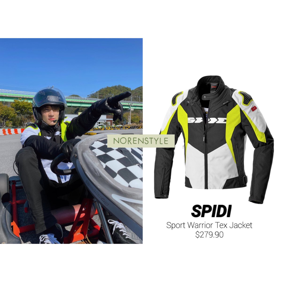 norenstyle's tweet image. [SNS Update] 211112 - #NCT twitter post, #JENO wearing:

#SPALWART Tempo Low Mesh Nappa
#SPIDI Sport Warrior Tex Jacket

#NCTDream #이제노 #제노