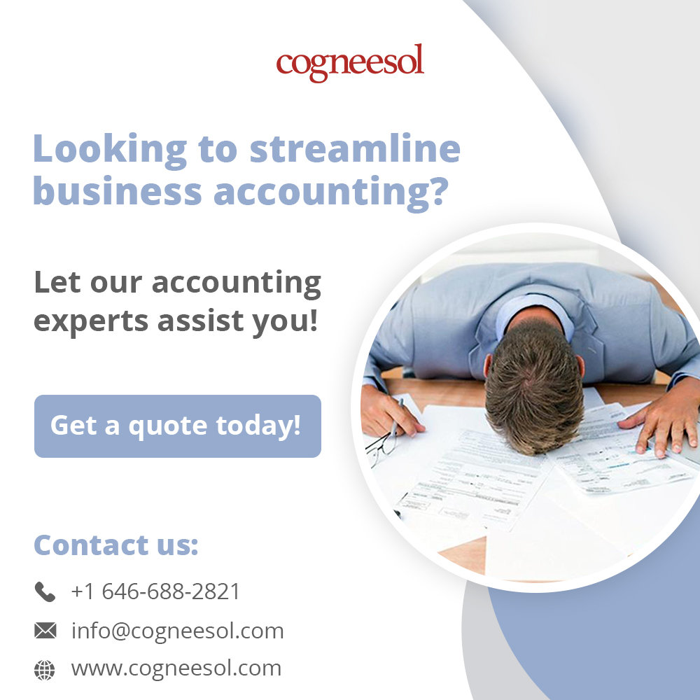 Do you want to get up-to-date financials and run your business smoothly? Then, let <a href="/Cogneesol/">Cogneesol</a> help you streamline your #accounting functions. For more, visit here: bit.ly/3ooVegQ