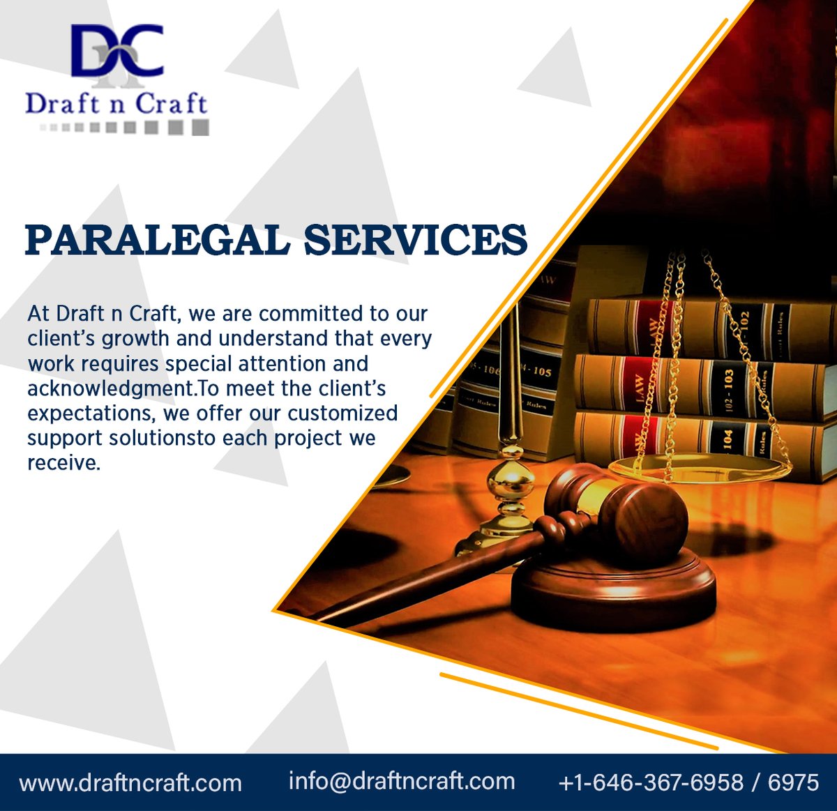 draftncraft's tweet photo. At DraftnCraft, we are commited to our client's growth and understand that every work requires special attention and acknowledgement.
#draftncraft
#paralegalservices
#lawfirm
#draftncraftservices
Read More: https://t.co/QwhEuH0BdO https://t.co/mRhGexI7wo