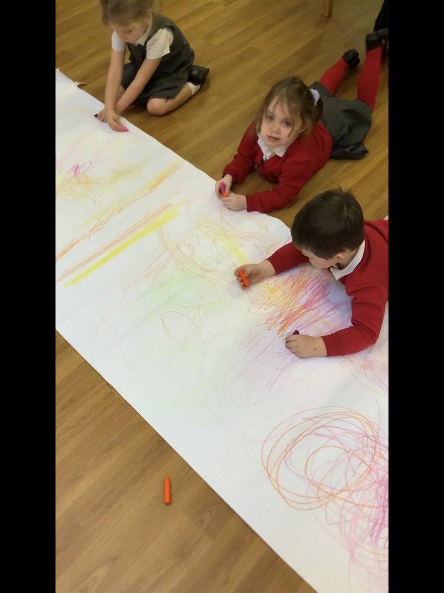 NantYParcSchool's tweet image. Nursery have been squiggling while  we are wriggling to practise our mark making. #makingmarks