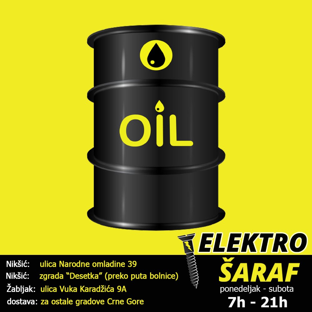 ELEKTROSARAF's tweet photo. 🔵 ULJE SAE 30 RIFUZNO 🔵
https://t.co/tOtlvYn170
#ulje #sae30 #sae #mazivo #motor #dizel #benzin #ulja #Nikšić #Žabljak #CrnaGora #ELEKTROŠARAF #TRGOTEHNA https://t.co/zwHwvw8YE5