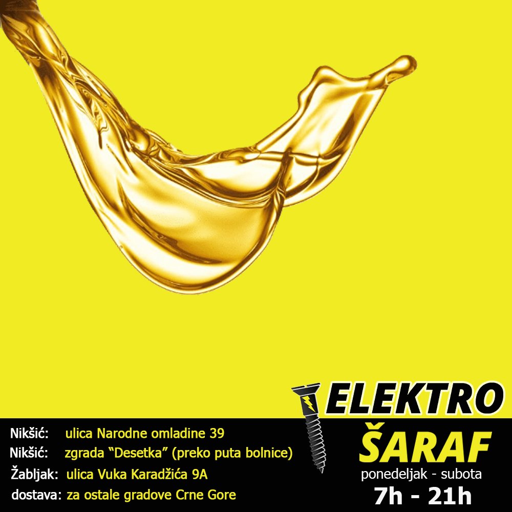 ELEKTROSARAF's tweet photo. 🔵 ULJE SAE 30 RIFUZNO 🔵
https://t.co/tOtlvYn170
#ulje #sae30 #sae #mazivo #motor #dizel #benzin #ulja #Nikšić #Žabljak #CrnaGora #ELEKTROŠARAF #TRGOTEHNA https://t.co/zwHwvw8YE5