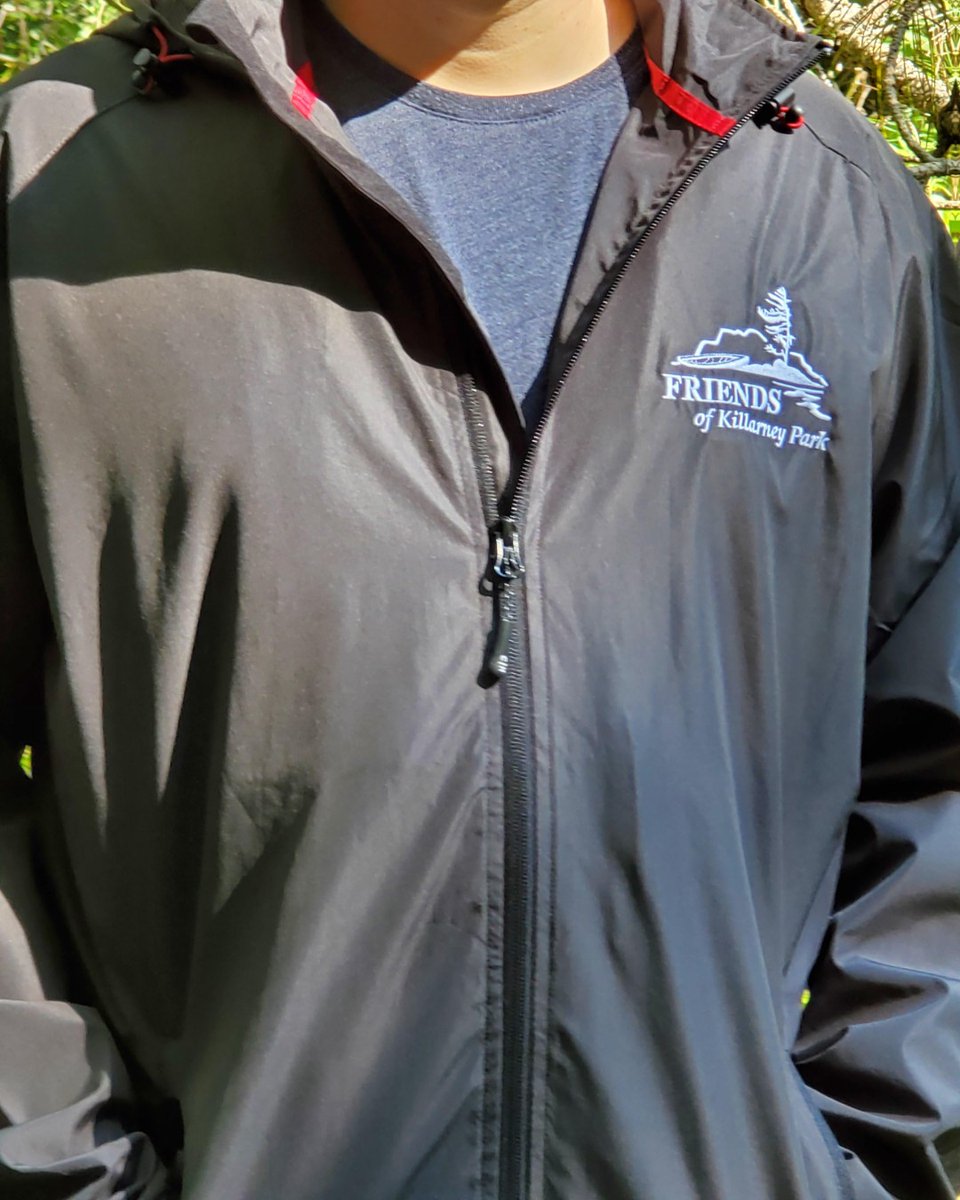 FofKillarneyP's tweet photo. It's usually sunny ☀️ in Killarney Park, but even for those 🌧️rainy days the Friends of Killarney Park has you covered. Our new rain coats arrived early this season and we are offering them at the #Outpoststore &amp; our online store too. This is a great piece for layering. https://t.co/tpH9R8jC1L