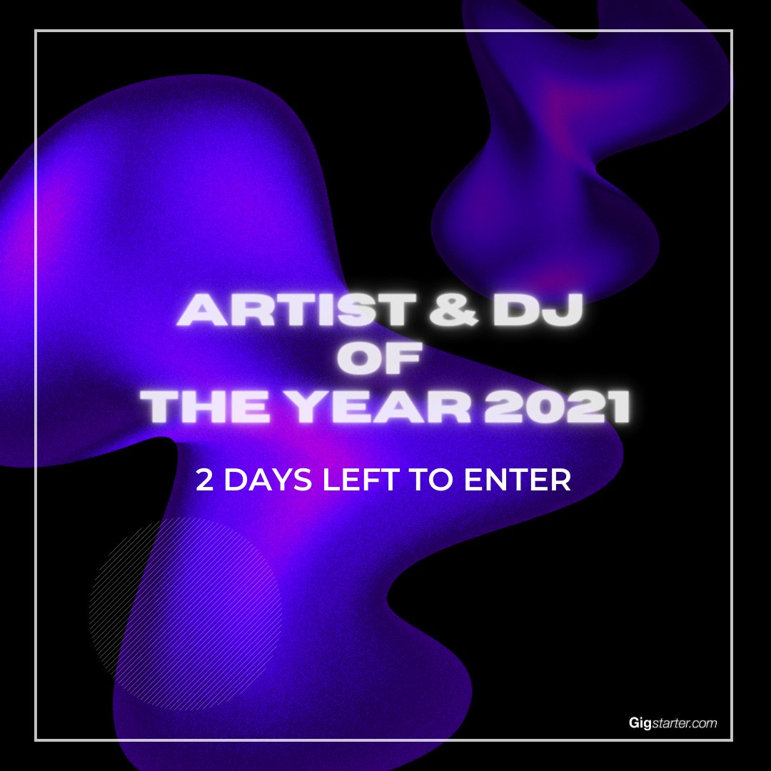 There are 𝘁𝘄𝗼 days left in the participation period of our annual Artist &amp; DJ Of The Year competition!🔥What's up for grabs? 1000 EUR for the winning artist and 500 EUR for the winning DJ. Get your entries in before this Sunday to be in the running to win this awesome prize🎶