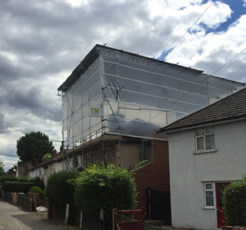 Our temporary roof structures are the perfect solution to ensure your property is protected during your loft conversion, roof installation or any other works you may be having carried out. They are quick to install and completely safe & secure. #scaffolding #roofstructure