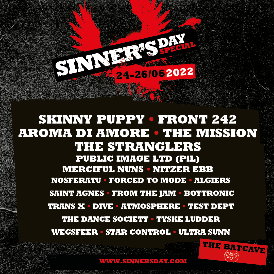 sinners_day's tweet photo. The line-up for Sinner’s days special (Ostend), 24-26 June 2022,  is almost full! 

Only one more band to be revealed. 

Even more, we have added a 3rd day on Sunday June 26th!

Discover the 3 days on https://t.co/TykTYImFAz and get your tickets in presale. 
🦇 https://t.co/pqWYmG1WGP