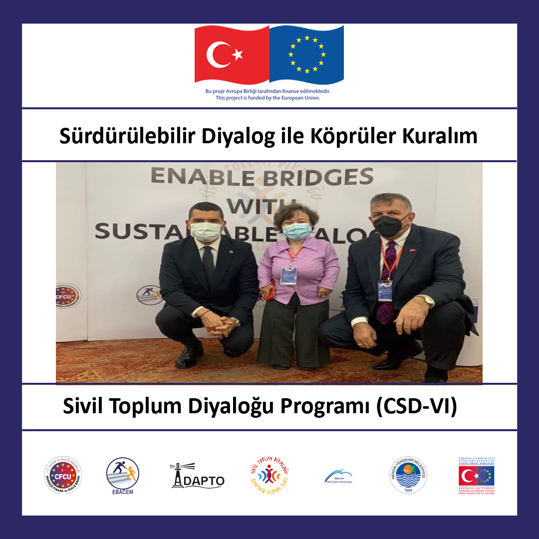 7 Ekim'de, Romanya’da “Engellilik Alanında Avrupa İşbirliği” seminerinde; T.C Köstence Başkonsolosu  Sn. Emre YURDAKUL, Mersin MEM İl Mdr. Sn. Adem KOCA ve Romanya Proje Koor. Sn. Raluca OANCEA AB-Türkiye işbirliği hakkında sohbet ettiler.
<a href="/DiyalogProjesi/">SivilToplumDiyaloğu</a> <a href="/ABBaskanligi/">T.C. Dışişleri Bakanlığı Avrupa Birliği Başkanlığı</a> <a href="/frkkymkc/">Faruk Kaymakcı</a>