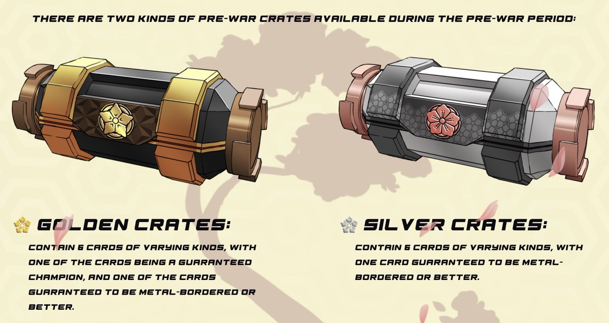 🔥 @OneShogunCom introducing PRE-WAR CRATES and giving a sneak-peek for the contents 🤩

So stoked for this epic #NFTGame ⚔️

Get your #OneShogun now and put him to training on the website for free rewards every week 🎁

Join discord.gg/oneshogun

#NFTGiveaway #NFTCommunity