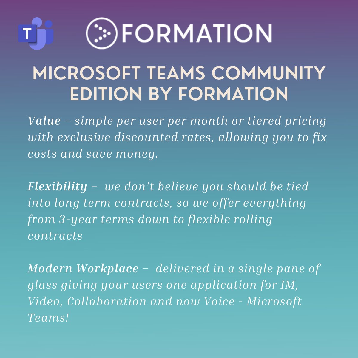 FormationTechUK's tweet photo. Community Edition by Formation can add a voice to your Teams

#CommunityEdition #Charity #Technology #FormationTech https://t.co/JnZLk1A2np