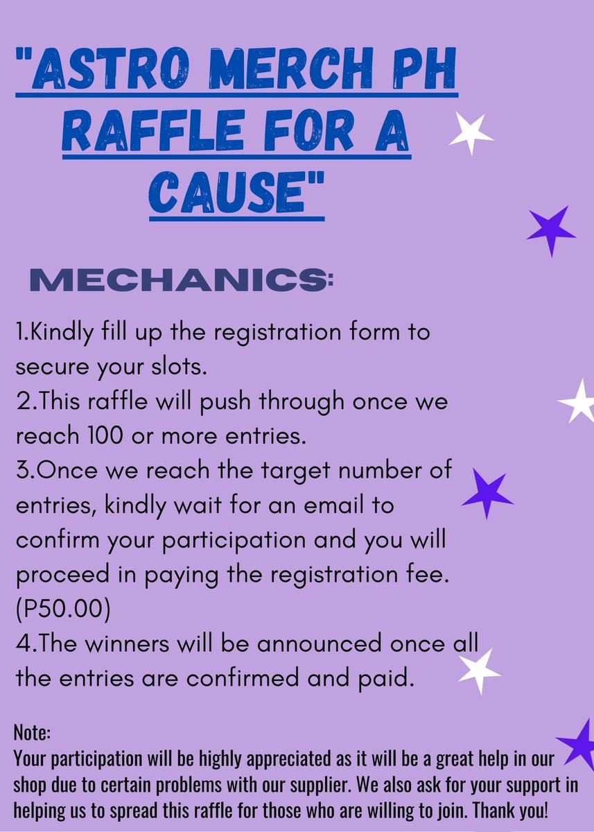 astro_merch_'s tweet photo. 📢Saan aabot ang P50 mo❓

Since we had a problem with our supplier, we still need some money to refund our customers. Instead of asking for a donation, we will be having a raffle.

Read the mechanics and prizes below⬇️

To register please click the link: 
https://t.co/qoetdDpyEr https://t.co/XmEGCu1wOW