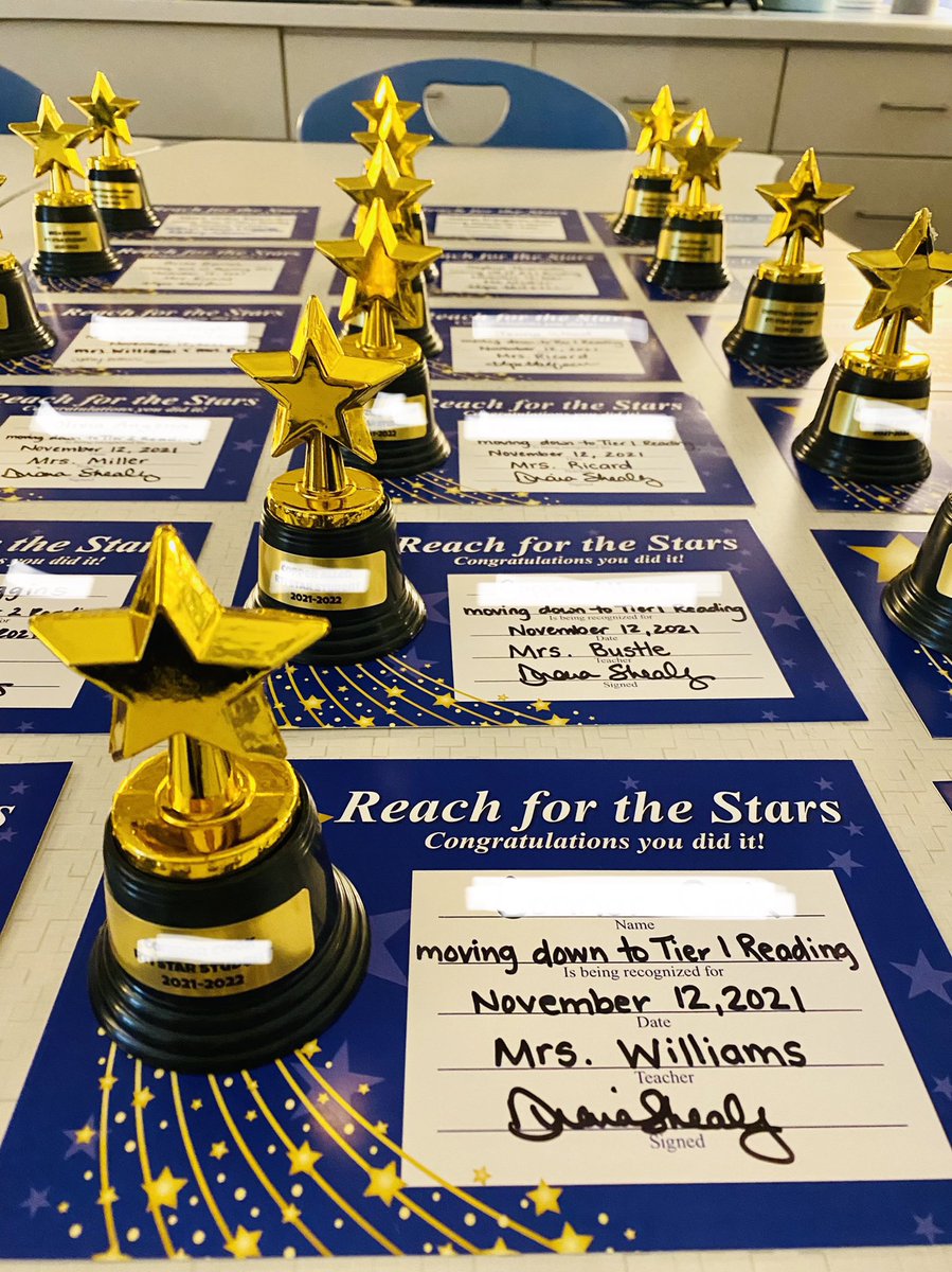 We are excited about our RTI STAR Student Celebration today! We are celebrating 18 students who reached their goals in RTI during the first 9 weeks. They worked hard to reach these goals with their interventionist and we are SO PROUD! #celebratesuccess #proud #reachforthestars