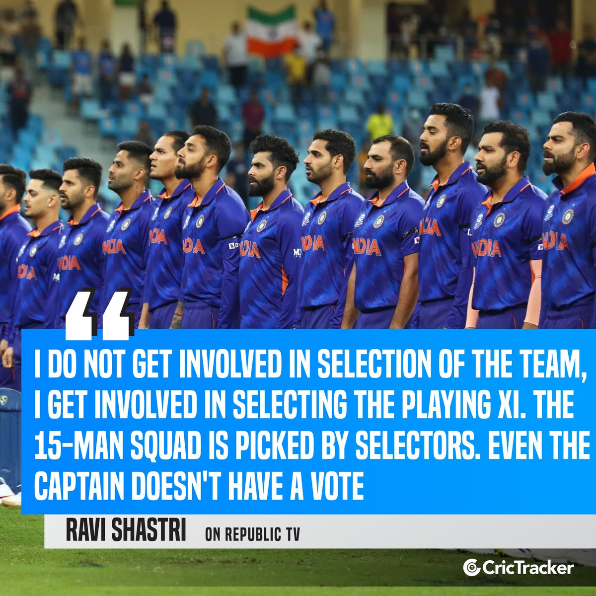 Ravi Shastri revealed that he and Virat Kohli were not involved in selecting 15-man squad for India in T20 World Cup 2021🗣️

#ViratKohli #RaviShastri #T20WorldCup #India #TeamIndia