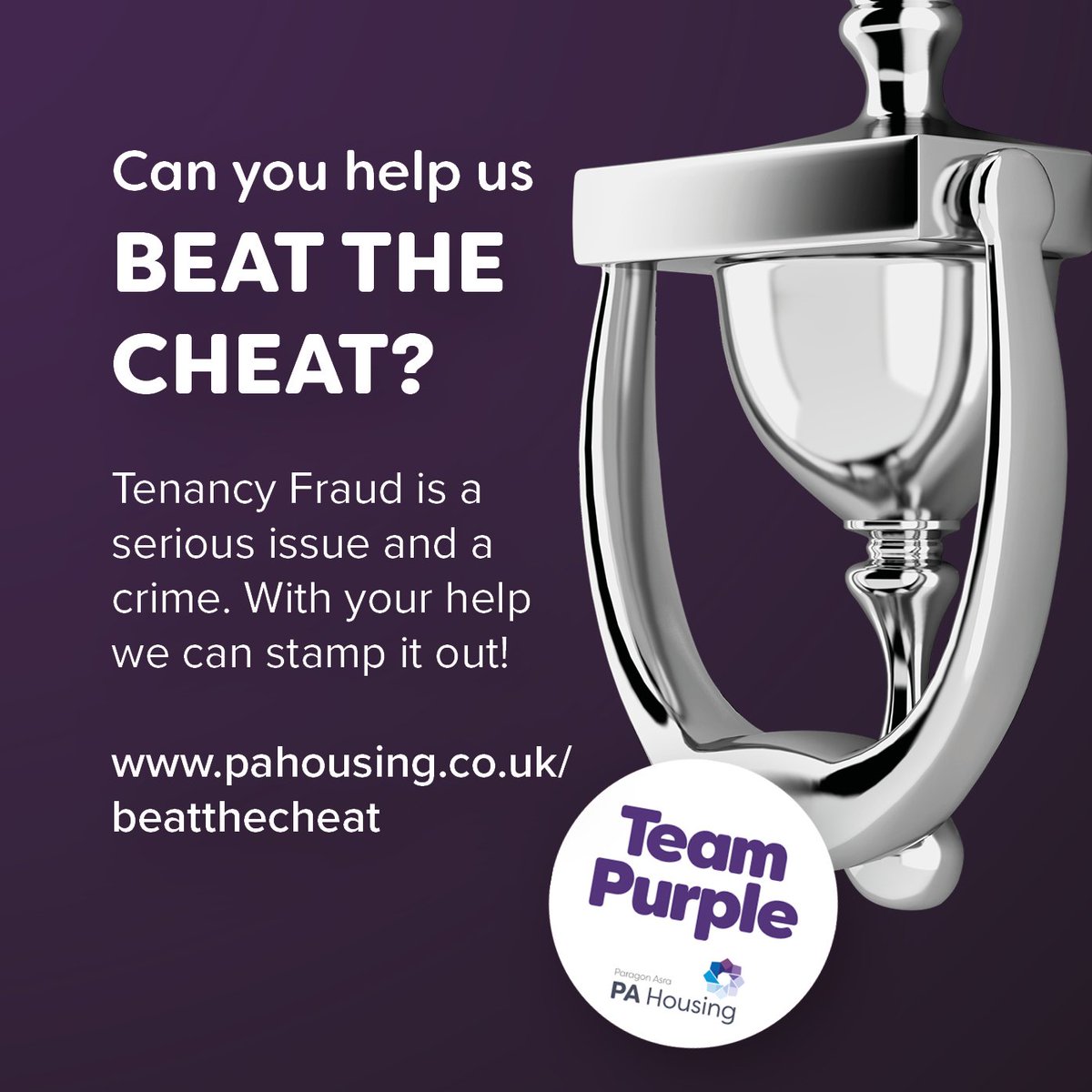 With hundreds of families waiting for social housing to make their home, help us to stamp out subletting our properties. It is a crime.