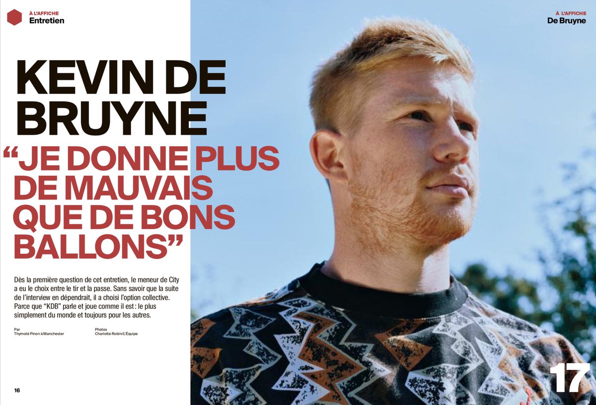 ThymPinon's tweet photo. Kevin De Bruyne x @francefootball 🇧🇪

KDB nous a ouvert les portes de son cerveau de passeur d’élite. https://t.co/SJjMUdITVg