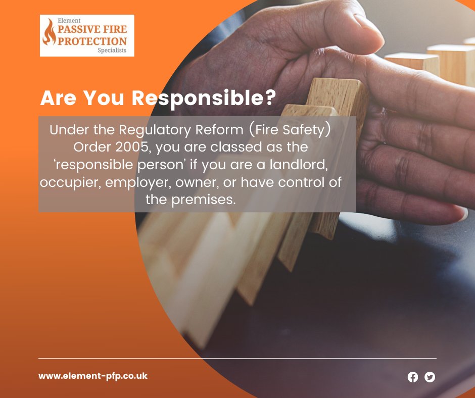 Element_PFP's tweet photo. Are you a #responsibleperson? Being a responsible person means you should ensure your building is legally fire safety compliant. We know it can feel a bit overwhelming! If you need help making your premises compliant then contact Element PFP today! https://t.co/6pAV0Io41D https://t.co/16EbZ4Y6Cl
