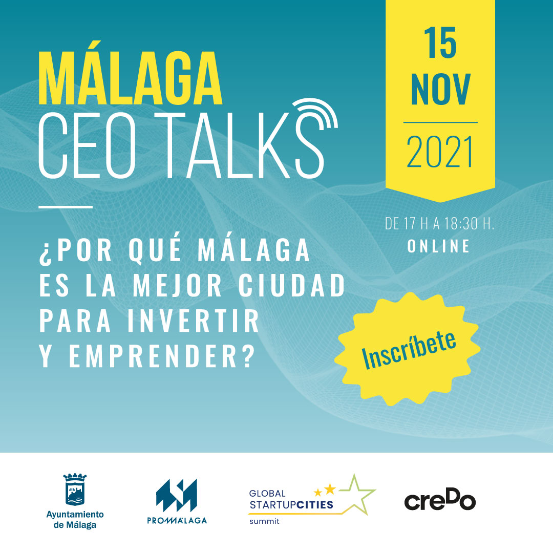 CredoTw's tweet photo. El lunes tienes una cita con #MálagaCEOTalks, el evento virtual que organizamos para @promalaga y en el que podrás conocer las experiencias profesionales de Paco Pérez, de #Mindiff; Eduardo Medina, de @activacar, y Álvaro Marcos, de #AEDASHomes. Apúntate: https://t.co/8ooXntcmgM https://t.co/vU5l4Mppdh