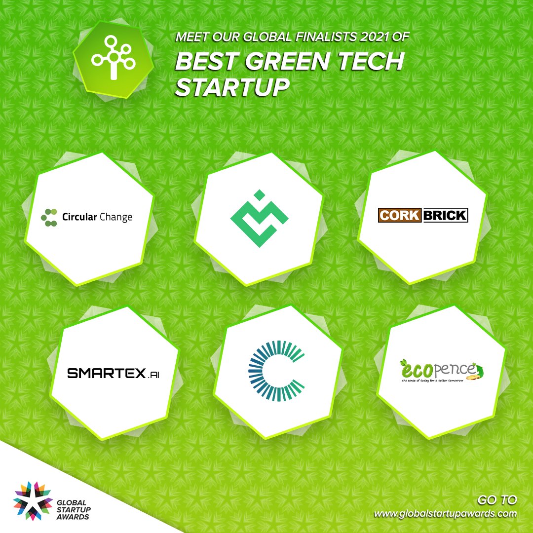 Startup_Awards's tweet photo. We are pleased to present our finalists for the Best Green Tech Startup category during the Global Grand Finale 2021! 🌱

You still have time to support and vote at https://t.co/ho2yXroewG
 
Get your tickets today at https://t.co/v29lJnGUTw
 
#GlobalStartupAwards #GrandFinale https://t.co/z3XJRObHHn