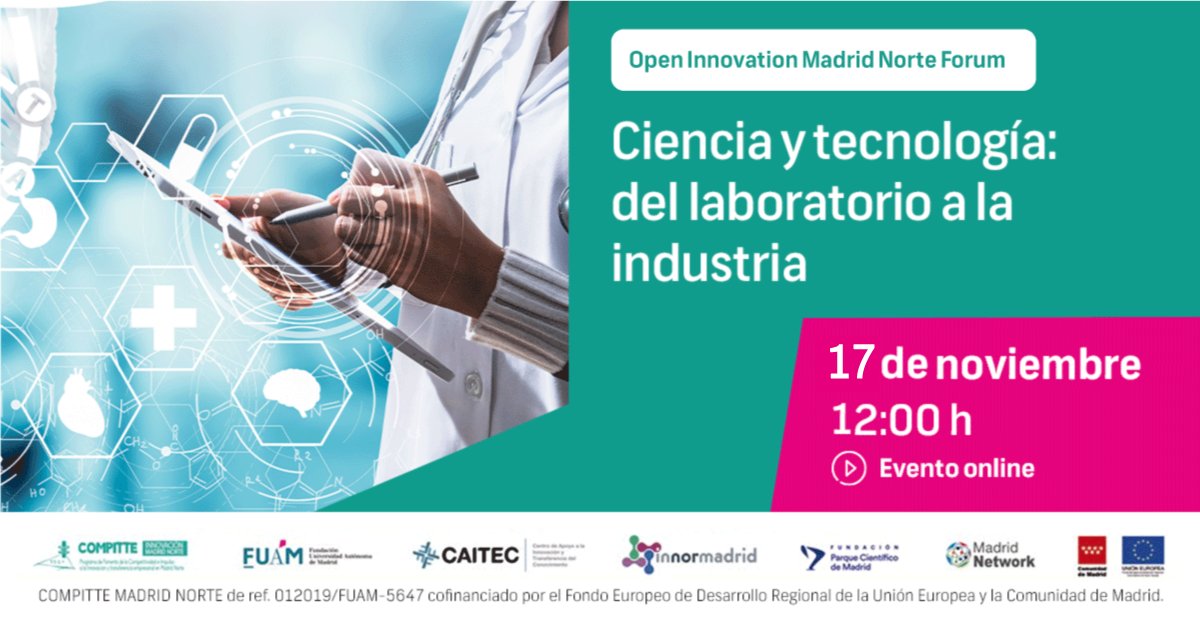 fuam_uam's tweet photo. ¿Quieres realizar #networking en el sector #pharma? No te pierdas nuestro encuentro #COMPITTE con investigadores de @UAM_EPS @UAM_Medicina y representantes de @SOMBiotech @MoneyOak_ES #Algenex #IMGPharma organizado @fuam_uam @MadridNetwork 👉https://t.co/I9tKg3DRA7 https://t.co/HoBgHdRin5