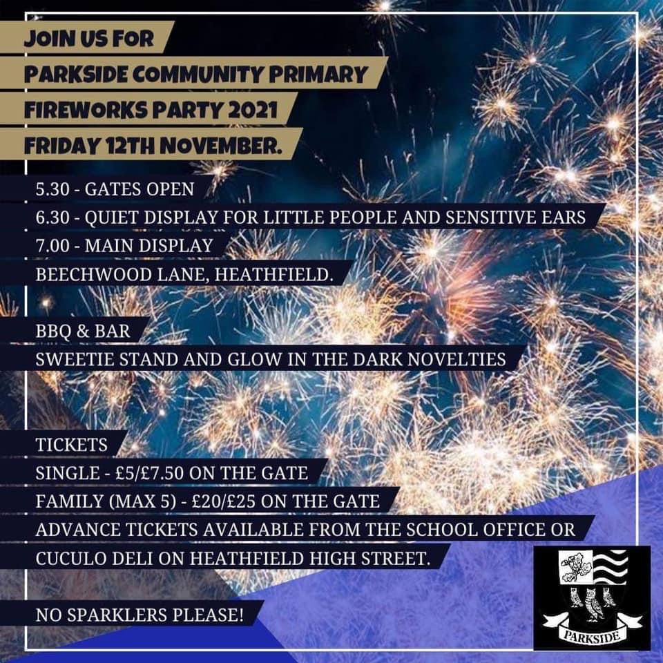 parksideprimary's tweet photo. Firework Display tonight! #community #Fireworks https://t.co/4fvsU49l08