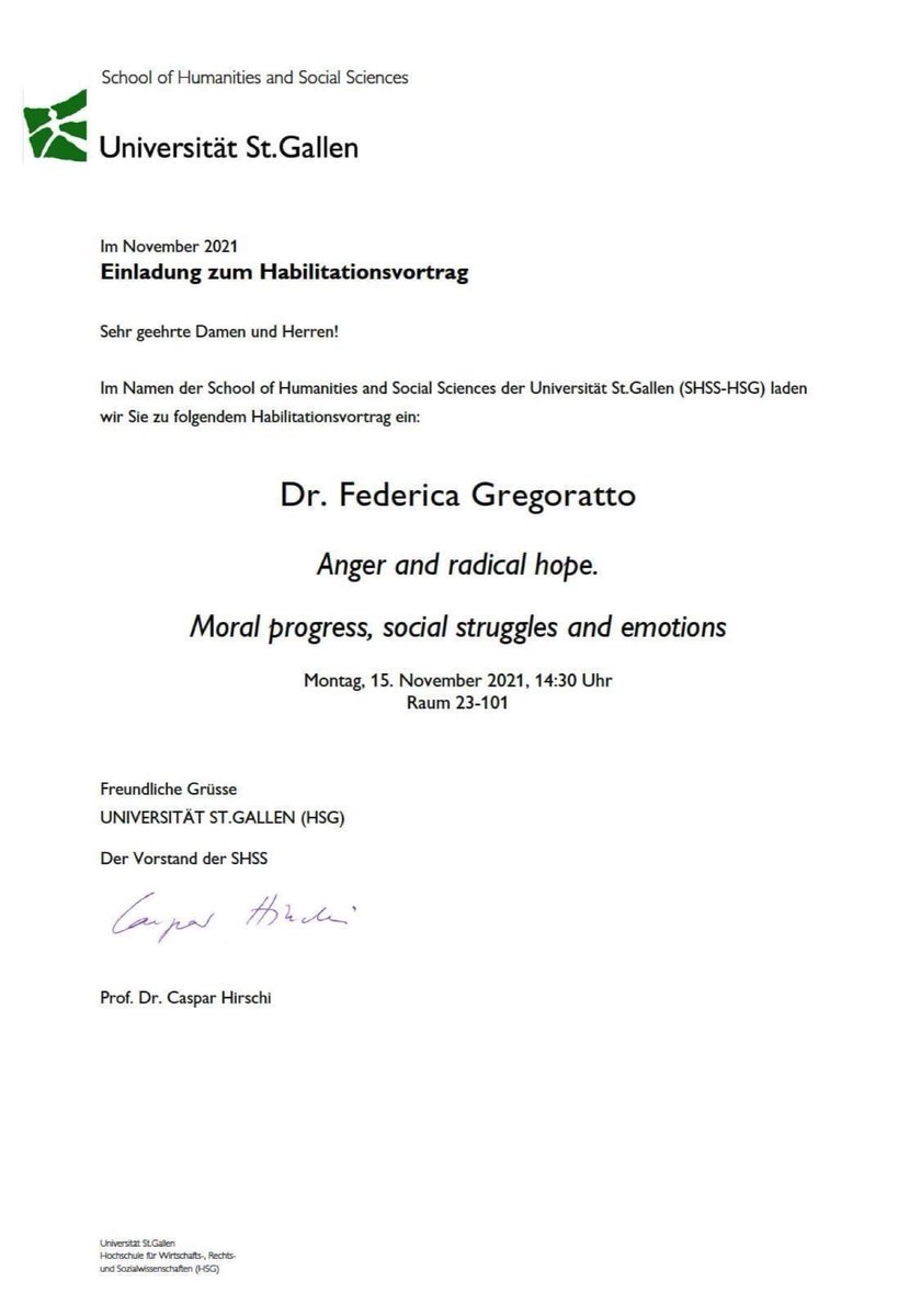 Next Monday I will hold my Habilitationsvortrag <a href="/hsg_shss/">SHSS University of St Gallen</a>