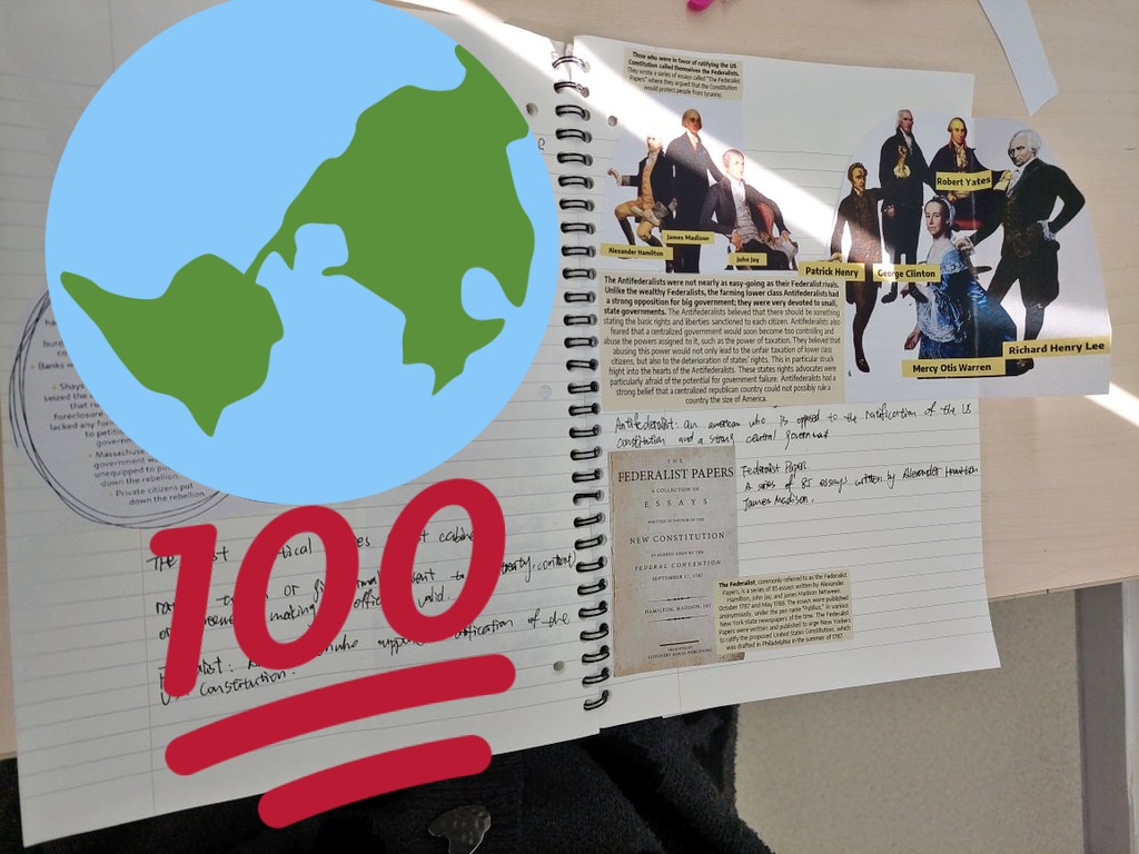 MsEniolade's tweet photo. In a world where it's becoming increasingly difficult to get Gen Zs to focus and get off their iPads. I present y'all NOTES!! 👏🏾👏🏾👏🏾👏🏾. #ushistoryclass #eslclass #eslhistory @MauvaisLangue I did alright yea? https://t.co/XvI3DyR9yp