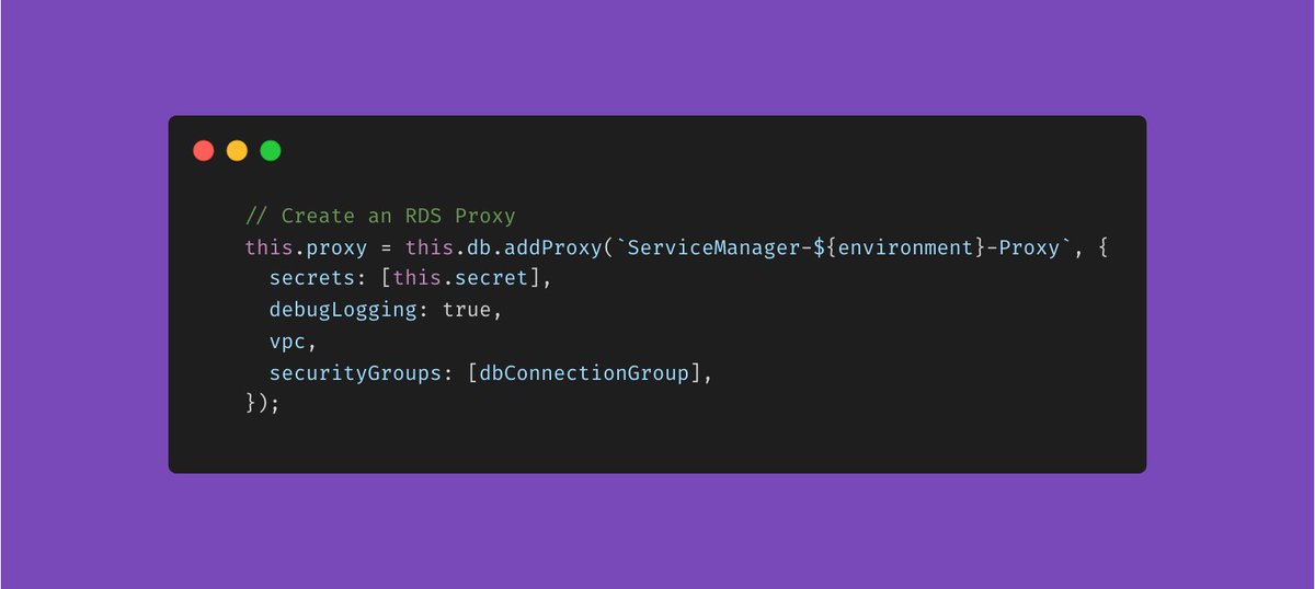 dpmika's tweet photo. Amazon RDS Proxy sits between your application and your relational database to efficiently manage connections to the database and improve scalability of the application. Learn more about at https://t.co/MrhYLmDJos
#aws #rdsproxy #rds #cdk #javascript https://t.co/zBxFOQVtkr