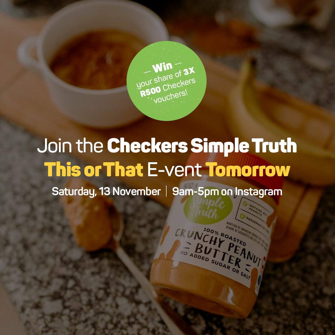 BrandAdvisorSA's tweet photo. JOIN THE CHECKERS SIMPLE TRUTH THIS OR THAT E-VENT TOMORROW on Instagram for an epic day of edutainment hosted by our trial team of Simple Truthers and WIN your share of 3 X R500 Checkers vouchers! #DiscoverSimpleTruth
T&Cs apply. https://t.co/agUmyj6OpC