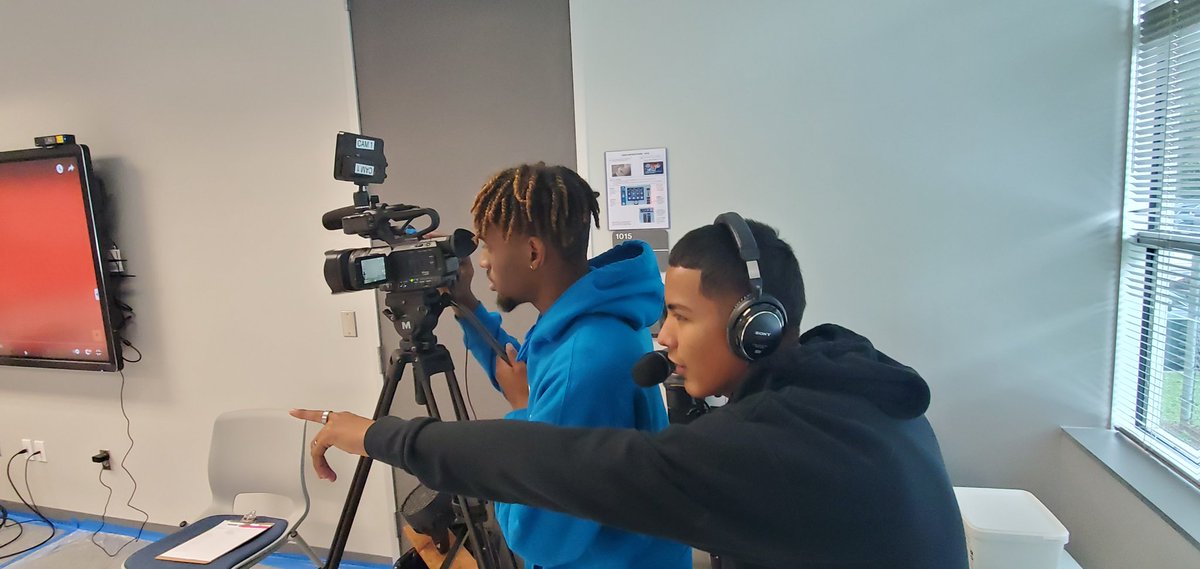 HHS_Television's tweet photo. Advanced AV II students Julius and Bryce videotaping @HumbleISD ER Day! @HumbleISD_HHS @HumbleISD_CTE #EverydayExcellence #MadeforMore #FindYourDiscipline https://t.co/mwLUQJZQXz