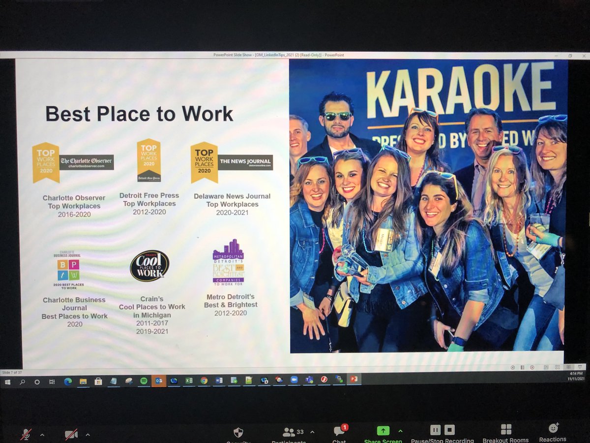 ExperienceITDET's tweet photo. This week's partner intro and soft skills instruction on social media courtesy of Ally Petrossi, Stephanie Pecktol and Tiz Gill of @OneMagnify. Teaching our students how to market themselves in the tech marketplace. https://t.co/z8cxDvKUwm