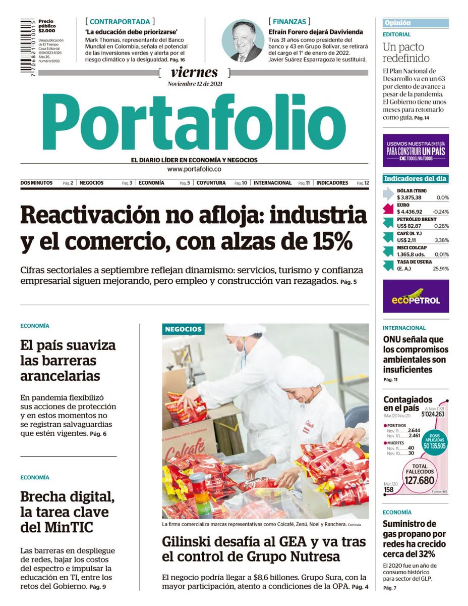 Portafolioco's tweet photo. Esta es la portada de la edición impresa de #Portafolio para este viernes ➡️ Toda la información está disponible en https://t.co/GUrKAK4yKg https://t.co/hBcg8ytfVk
