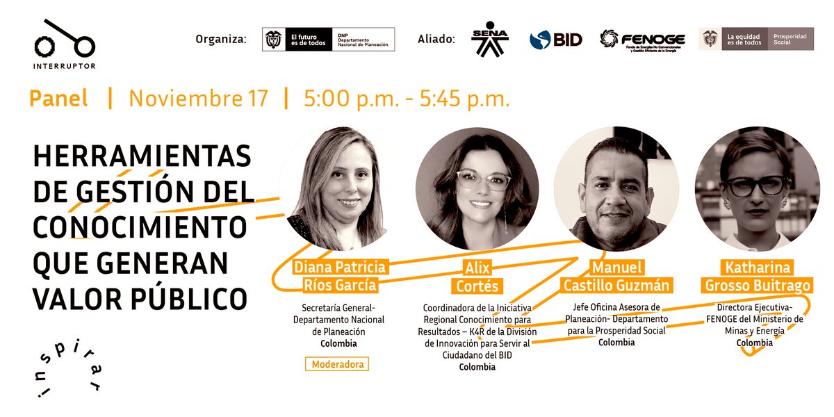 El próximo miércoles 17 de noviembre, #Colombia enciende su #Interruptor2021 de #innovacion pública. 
💡 🔌 🚀

A las COT 5:00pm les contaré sobre la Iniciativa Regional Conocimiento para Resultados con la que estamos revolucionando la gestión pública de ALC #K4R_BID. #SoyK4R_BID