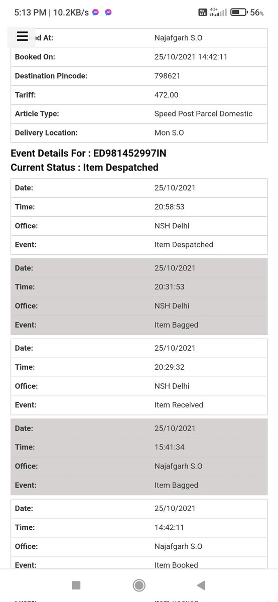 Sandeep24017201's tweet photo. #Indiapost ,abhi tak delivered nhi hua h parcel ye suvidha h aapki ,,...kisi kam ka nhi h ....koi jabab nhi milta h, complaint karte rho or kuch nhi ...my contact no=9898428996 https://t.co/AIQyvLXB08