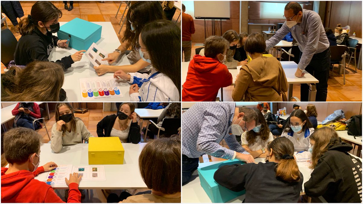 citilab's tweet photo. Alumnat de l'Institut Joan Miró de #Cornellà i estudiants d'#Erasmus+ procedents d'Alemanya, França i Itàlia han visitat avui el Citilab i han participat en el nostre taller sobre #EconomiaCircular ♻️
Educació ambiental a través de la #gamificació al #PlasticLab! 🌎🧩 https://t.co/YTwBzcldOr