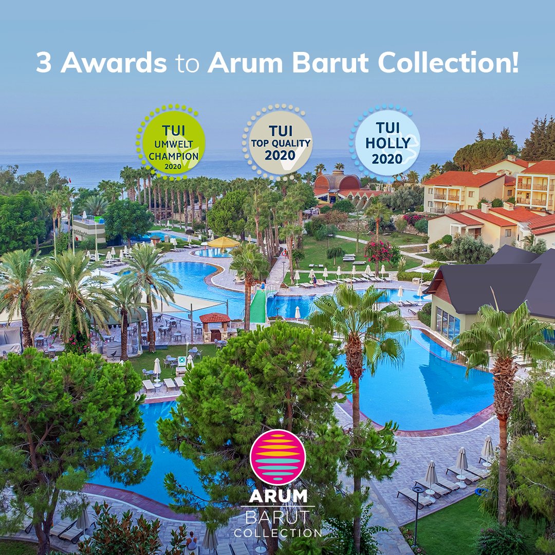 BarutHotelsTR's tweet photo. Arum Barut Collection received TUI Umwelt Champion 2020, TUI Top Quality 2020, TUI HOLLY 2020 awards. Thanks to all our guests who crowned our success.
.
.
.
.
#BarutHotels #ArumBarutCollection #FarkΔ±ndaYaΕa #StylishAll #UnlimitedAll #hotelawards #TUI https://t.co/f98o7wNDB5