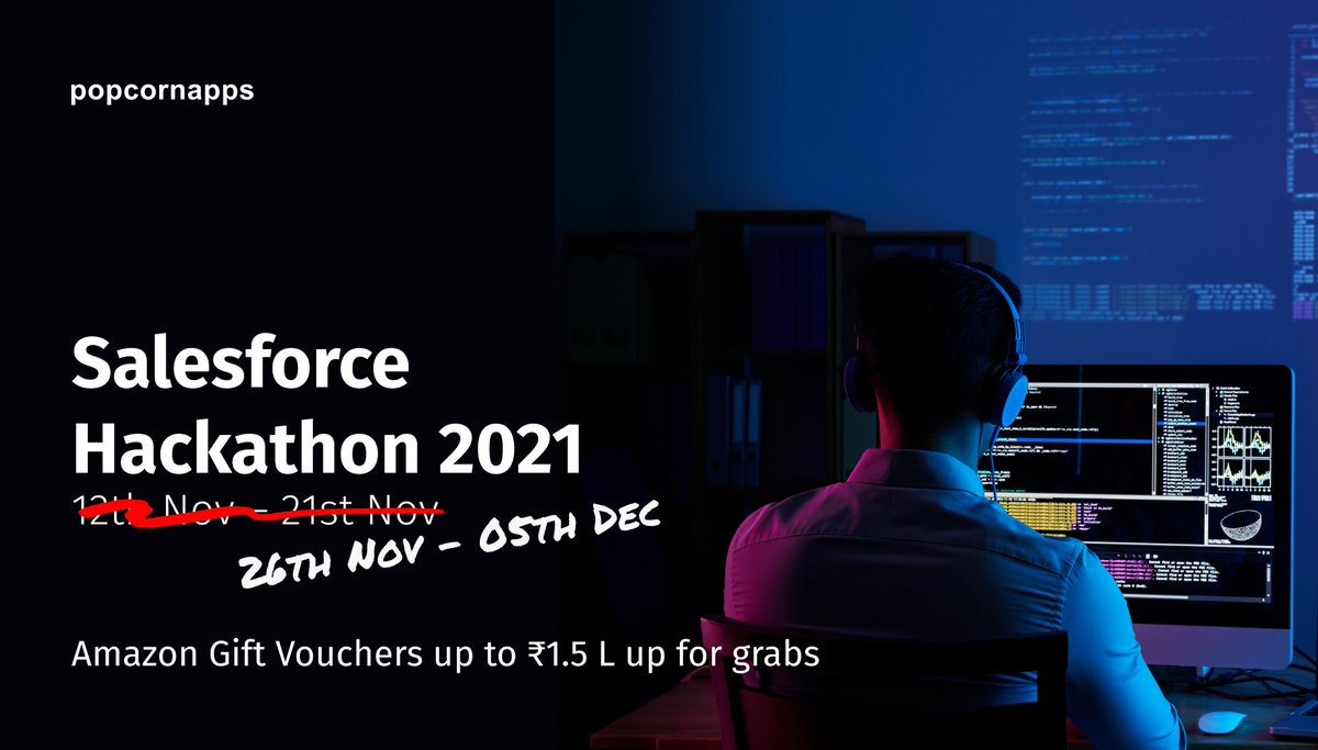 accellorglobal's tweet photo. We heard you; Date Extend Alert!!
#SalesforceHackathon - A #virtualevent where you can participate as an individual and showcase your @Salesforce Ninja skills.
Are you ready?
#RegisterNow: https://t.co/2cllza30RI
#Salesforce #Developers #PopcornAppsHackathon https://t.co/obzxbPPnE9