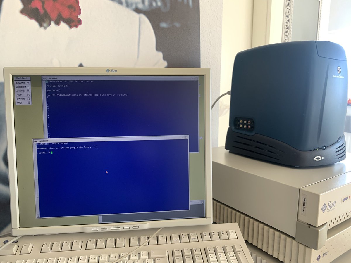 Iggi76123640's tweet photo. Just for you @Malte_Dehling ๐
๐ Kind of funny this little cutie. So we need copperlists, mod player and a sine scroller (again mathematics ๐
๐) #sgi #fun #o2 #opengl #demo #amiga #modplayer https://t.co/OSJ51vjcYe