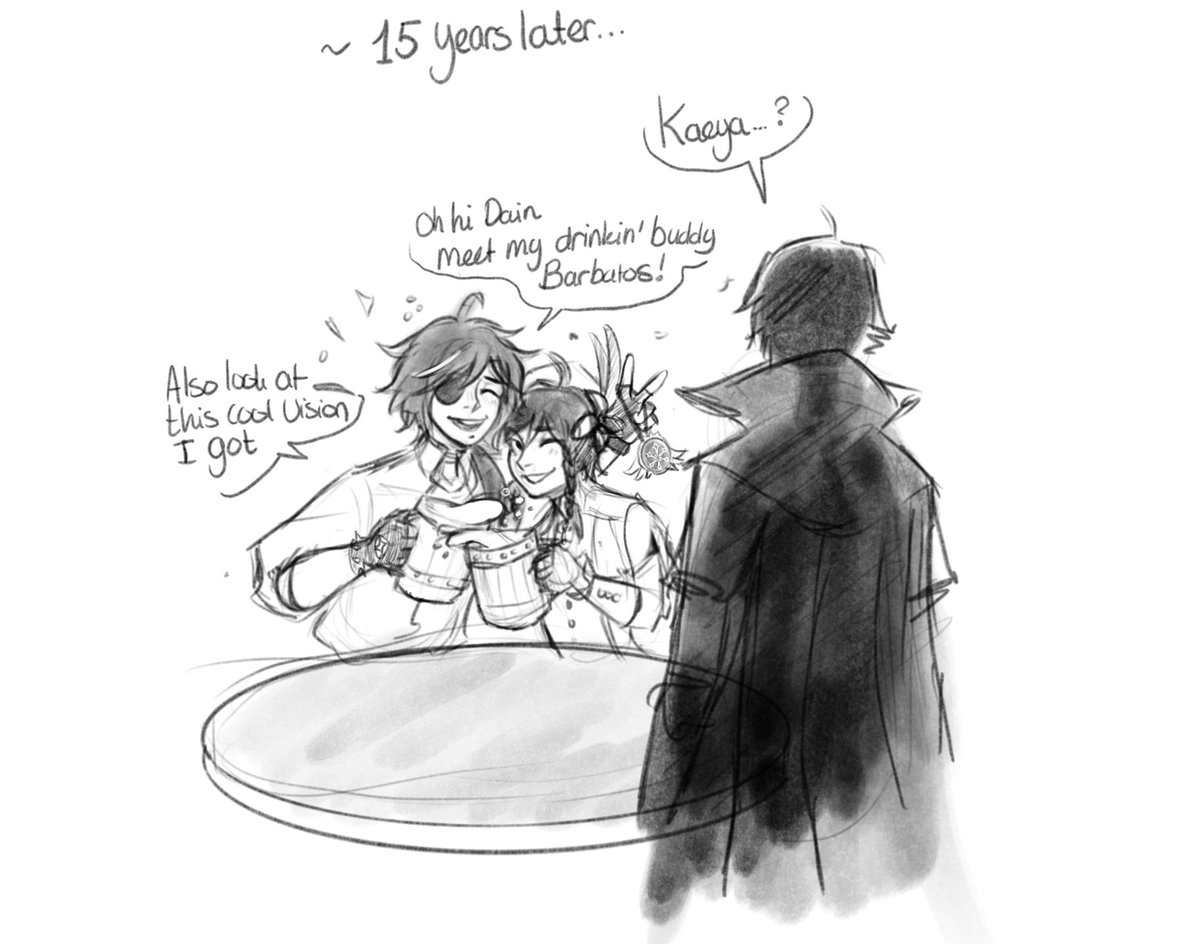 ok but what does Dain think about kaeya regularly getting drunk with an archon #Kaeya #venti #dainsleif #genshinimpact