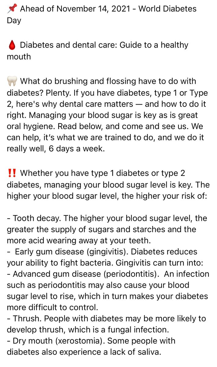 wimbledndentist's tweet photo. 📌 Ahead of November 14, 2021 - World Diabetes Day 

🩸 Diabetes and dental care: Guide to a healthy mouth https://t.co/NUY3LbEnRX