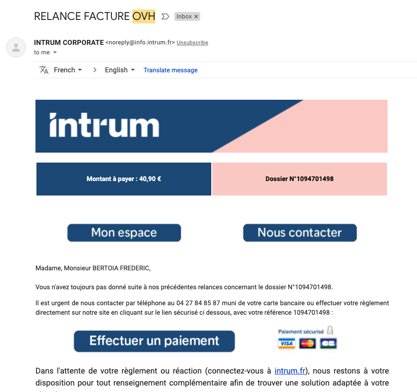 BertoiaFrederic's tweet photo. Comment voulez-vous que l'on sache ce qu'on doit payer ? On reçoit des relances, impossible de savoir à quel service cela correspond, ni quel service en cours, et malgré cela, boîtes de recouvrement et FAQ comme support. Fuyez pauvre fou 🥵🥶🏃‍♀️
#ExitOVH #ovh #ovhdown https://t.co/aVwZ2xnKDy