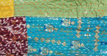 Silk Kantha Scarf Neck Wrap Stole Dupatta Collar Neckerchief Scarves KM45