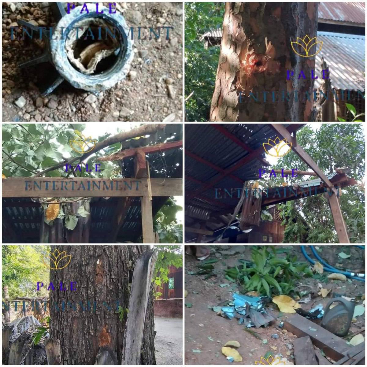 paingphyooo1's tweet photo. SAC arbitrarily fired 7 artillery shells into residential areas of Pale Tsp on Nov 11 &amp; destroying 5 houses &amp; injuring a livestock in Myakone village &amp; injuring 4 innocent civilians in Khittaya village.
#WarCrimesOfJunta
#Nov12Coup
#WhatsHappeningInMyanmar https://t.co/DH4XuVAkuy